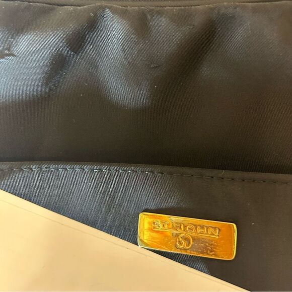 St John ladies Bag black gold double handle nylon capsule packable minimalist - Picture 2 of 13